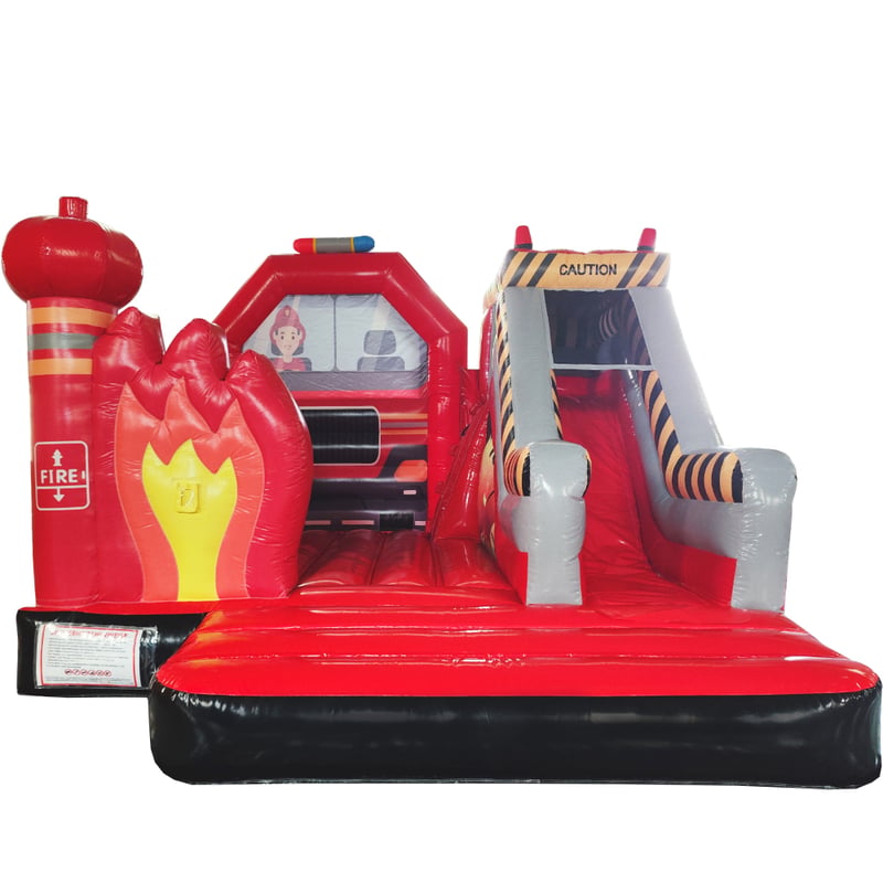 Feuerwehr Hüpfburg mit Rutsche mieten